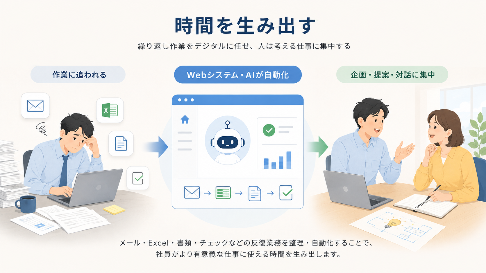 時間を生み出す業務自動化の図解
